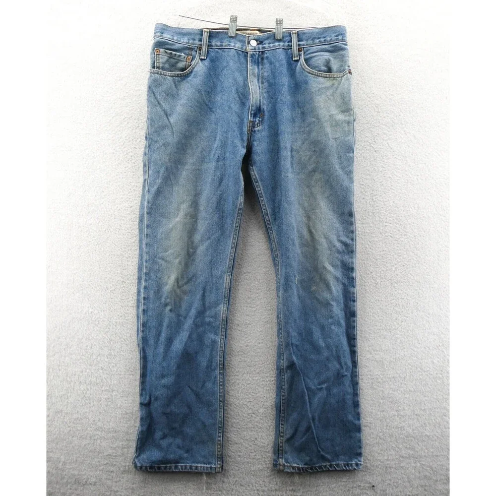 Levis 505 Jeans Mens Size 36x32 Straight Leg Blue Cotton Denim Size 36‎ Pants